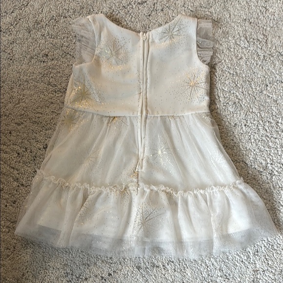 The Children's Place White and Gold Sparkle Dress Size 2T - Picture 4 of 6